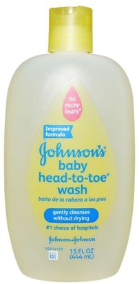 Johnsons Baby, Baby Head-To-Toe Wash, 15 fl oz (444 ml) ,حمام، الجمال، هلام الاستحمام، الاطفال غسل الجسم، هلام الاستحمام الاطفال، صحة الأطفال، حمام الاطفال