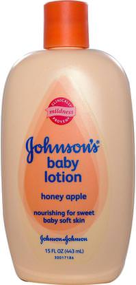 Johnsons Baby, Baby Lotion, Honey Apple, 15 fl oz (443 ml) ,حمام، الجمال، غسول الجسم، إمرأة، لوسيون