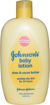Johnsons Baby, Baby Lotion, Shea & Cocoa Butter, 15 fl oz (443 ml) ,حمام، الجمال، غسول الجسم، إمرأة، لوسيون