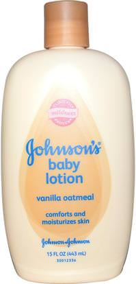 Johnsons Baby, Baby Lotion, Vanilla Oatmeal, 15 fl oz (443 ml) ,حمام، الجمال، غسول الجسم، إمرأة، لوسيون