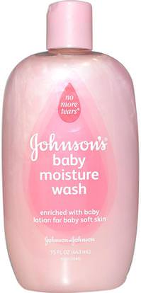 Johnsons Baby, Baby Moisture Wash, 15 fl oz (443 ml) ,حمام، الجمال، هلام الاستحمام، الاطفال غسل الجسم، هلام الاستحمام الاطفال، صحة الأطفال، حمام الاطفال