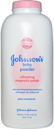 Johnsons Baby, Baby Powder, Refreshing Magnolia Petals, 15 oz (425 g) ,صحة الأطفال، حفاضات، زيوت مسحوق الطفل