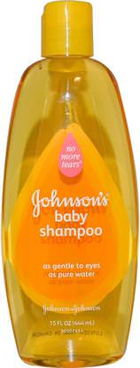 Johnsons Baby, Baby Shampoo, 15 fl oz (444 ml) ,حمام، جمال، شامبو، أطفال شامبو، هلام الاستحمام، الاطفال غسل الجسم، استحمام الطفل هلام
