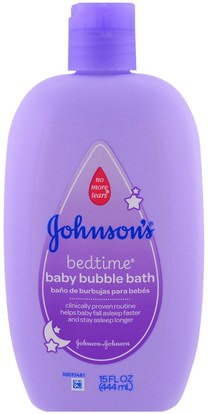Johnsons Baby, Baby Bedtime Bubble Bath, 15 fl oz (444 ml) ,حمام، الجمال، حمام الفقاعة