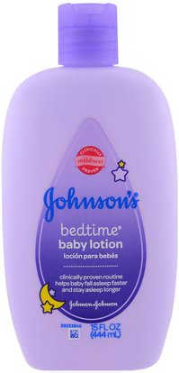 Johnsons Baby, Baby Bedtime Lotion, 15 fl oz (444 ml) ,حمام، الجمال، غسول الجسم، إمرأة، لوسيون
