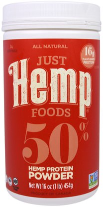 Just Hemp Foods, 50% Hemp Protein Powder, 16 oz (454 g) ,المكملات الغذائية، إيفا أوميجا 3 6 9 (إيبا دا)، منتجات القنب، مسحوق بروتين القنب