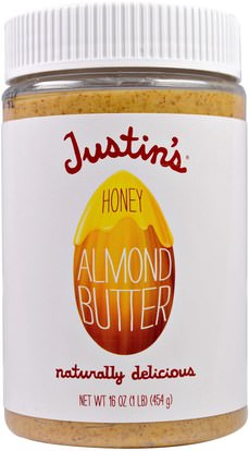 Justins Nut Butter, Honey Almond Butter, 16 oz (454 g) ,جوستينز زبدة الجوز، الطعام، زبدة اللوز