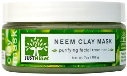 Just Neem, Neem Clay Mask, 7 oz (199 g) ,الجمال، أقنعة الوجه، أقنعة الطين، حمم، زيت