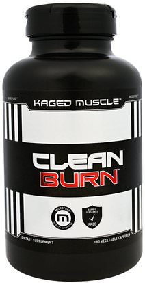 Kaged Muscle, Clean Burn, 180 Veggie Caps ,وفقدان الوزن، والنظام الغذائي، وحرق الدهون