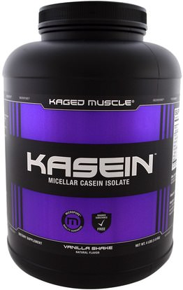 Kaged Muscle, Kasein, Micellar Casein Isolate, Vanilla Shake, 4 lbs (1.8 kg) ,المكملات الغذائية، البروتين، العضلات