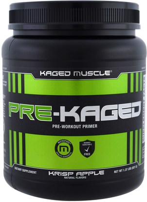 Kaged Muscle, Pre-Kaged, Pre-Workout Primer, Krisp Apple, 1.37 lbs (621 g) ,والصحة، والطاقة، والرياضة