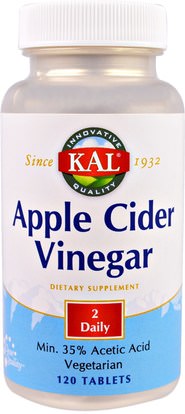KAL, Apple Cider Vinegar, 120 Tablets ,المكملات الغذائية، خل التفاح