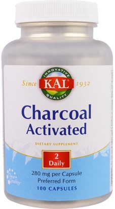 KAL, Charcoal Activated, 280 mg, 100 Capsules ,Herb-sa