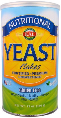 KAL, Nutritional, Yeast Flakes, Unsweetened, 12 oz (340 g) ,الغذاء، الخبز الإيدز، مخمرات الخميرة
