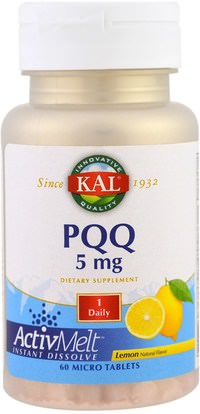 KAL, PQQ, Lemon, 5 mg, 60 Micro Tablets ,المكملات الغذائية، مضادات الأكسدة، بيك (بيوبق)، مكافحة الشيخوخة