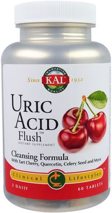 KAL, Uric Acid Flush, 60 Tablets ,الصحة، السموم