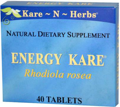 Kare n Herbs, Energy Kare, 40 Tablets ,الأعشاب، روديولا، روزا
