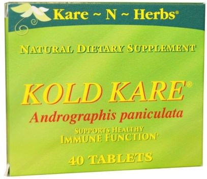 Kare n Herbs, Kold Kare, 40 Tablets ,المكملات الغذائية، المضادات الحيوية، أندروغرافيس