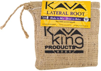 Kava King Products Inc, Lateral Root, 1/4 lb (113.4 g) ,الأعشاب، الكافا الكافا، مكافحة الإجهاد المزاج الدعم