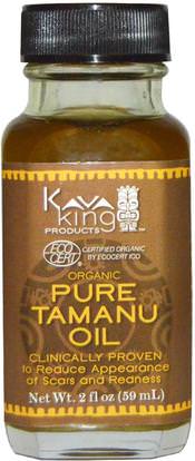 Kava King Products Inc, Organic Pure Tamanu Oil, 2 fl oz (59 ml) ,الصحة، الجلد، زيت تامانو