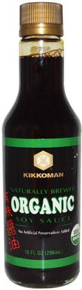 Kikkoman, Organic Soy Sauce, 10 fl oz (296 ml) ,الغذاء والصلصات والمخللات