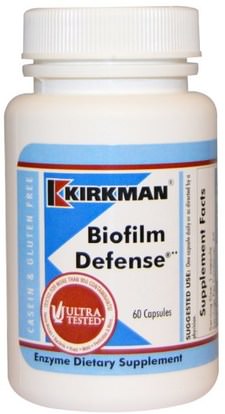 Kirkman Labs, Biofilm Defense, 60 Capsules ,والمكملات الغذائية، والإنزيمات الهاضمة، والصحة