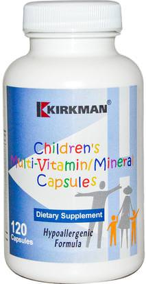 Kirkman Labs, Childrens Multi-Vitamin/Mineral, Capsules, Hypoallergenic Formula, 120 Capsules ,الفيتامينات، الفيتامينات المتعددة، الأطفال الفيتامينات