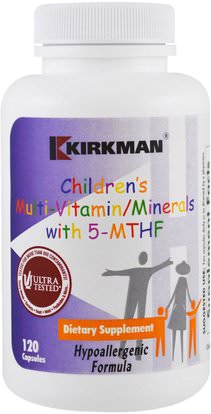 Kirkman Labs, Childrens Multi Vitamin/Minerals with 5-MTHF, 120 Capsules ,الفيتامينات، الأطفال الفيتامينات