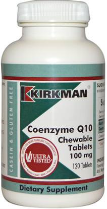 Kirkman Labs, Coenzyme Q10, 100 mg, 120 Chewable Tablets ,المكملات الغذائية، أنزيم q10، coq10