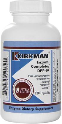 Kirkman Labs, Enzym-Complete/DPP-IV, 120 Capsules ,والمكملات الغذائية، والإنزيمات الهاضمة، والصحة