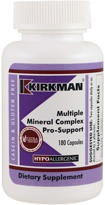 Kirkman Labs, Multiple Mineral Complex Pro-Support, 180 Capsules ,الفيتامينات، الفيتامينات