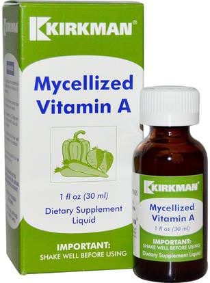 Kirkman Labs, Mycellized Vitamin A Liquid, 1 fl oz (30 ml) ,الفيتامينات، فيتامين أ