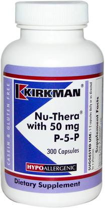 Kirkman Labs, Nu-Thera with 50 mg P-5-P, 300 Capsules ,الفيتامينات، فيتامين ب، فيتامين ب 6 - البيريدوكسين، ص 5 ص (بيريدوكسال 5 الفوسفات)، الفيتامينات المتعددة