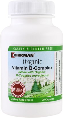 Kirkman Labs, Organic Vitamin B-Complex, 90 Capsules ,الصحة، مكافحة الإجهاد، الفيتامينات