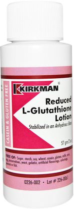 Kirkman Labs, Reduced L-Glutathione Lotion, 2 oz (57 g) ,المكملات الغذائية، ل غلوتاثيون، غسول الجسم