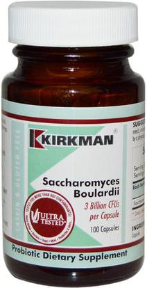 Kirkman Labs, Saccharomyces Boulardii, 100 Capsules (Ice) ,المنتجات المثلجة المبردة، والمكملات الغذائية، البروبيوتيك