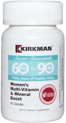Kirkman Labs, Senior Essentials 60 to 90 Years, Womens Multi-Vitamin & Mineral Boost, 60 Capsules ,الفيتامينات، النساء الفيتامينات