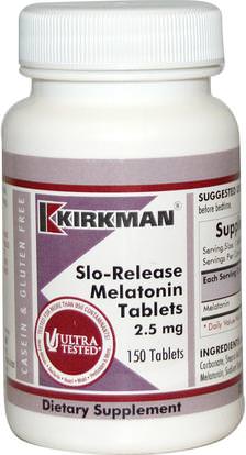 Kirkman Labs, Slo-Release Melatonin, 150 Tablets ,المكملات الغذائية، الميلاتونين 2 ملغ