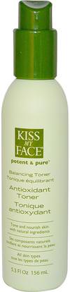 Kiss My Face, Antioxidant Toner, 5.3 fl oz (156 ml) ,الجمال، أحبار الوجه، العناية بالوجه، الجلد