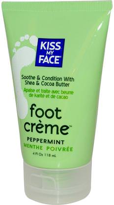 Kiss My Face, Foot Creme, Peppermint, 4 fl oz (118 ml) ,حمام، الجمال، الكريمات القدم، العناية بالجسم