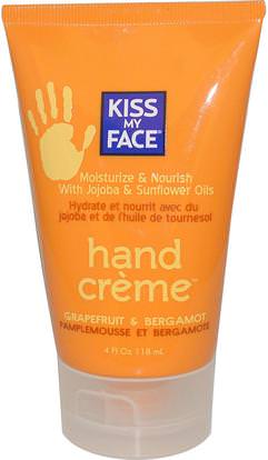 Kiss My Face, Hand Crme, Grapefruit & Bergamot, 4 fl oz (118 ml) ,حمام، الجمال، كريمات اليد، العناية بالجسم