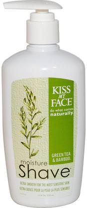 Kiss My Face, Moisture Shave, Green Tea & Bamboo, 11 fl oz (325 ml) ,حمام، الجمال، الحلاقة، بدن، هم