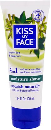 Kiss My Face, Moisture Shave, Green Tea & Bamboo, 3.4 fl oz (100 ml) ,حمام، الجمال، الحلاقة، بدن، هم