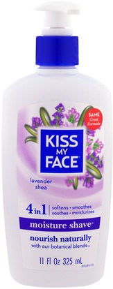 Kiss My Face, Moisture Shave, Lavender Shea, 11 fl oz (325 ml) ,حمام، الجمال، كريم الحلاقة
