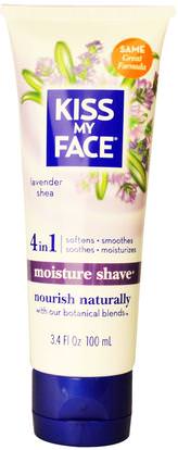 Kiss My Face, Moisture Shave, Lavender Shea, 3.4 fl oz (100 ml) ,حمام، الجمال، كريم الحلاقة