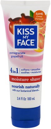 Kiss My Face, Moisture Shave, Pomegranate Grapefruit, 3.4 fl oz (100 ml) ,حمام، الجمال، كريم الحلاقة