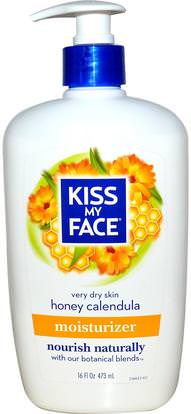 Kiss My Face, Moisturizer Lotion, Honey Calendula, 16 fl oz (473 ml) ,حمام، الجمال، غسول الجسم، بدن، هم