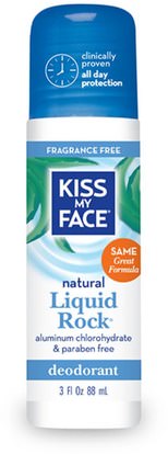 Kiss My Face, Natural Liquid Rock Deodorant, Fragrance Free, 3 fl oz (88 ml) ,حمام، الجمال، مزيل العرق، العناية بالجسم
