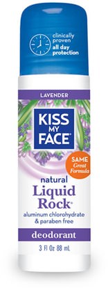 Kiss My Face, Natural Liquid Rock Deodorant, Lavender, 3 fl oz (88 ml) ,حمام، الجمال، مزيل العرق، العناية بالجسم