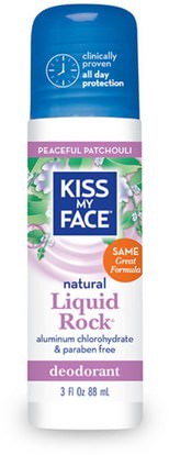Kiss My Face, Natural Liquid Rock Deodorant, Peaceful Patchouli, 3 fl oz (88 ml) ,حمام، الجمال، مزيل العرق، لفة-- على مزيل العرق، العناية بالجسم